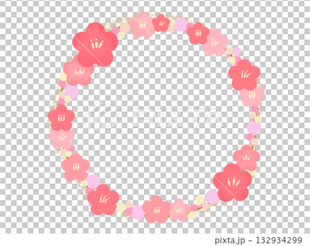 梅花圓形相框:新年賀卡,新年素材 梅花圓形相框:新年賀卡,新年素材 132934299