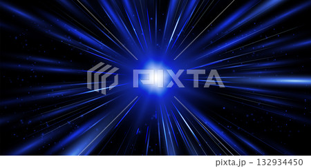 Radial speed rays, light neon flow, zoom in motion effect, blue glow speed lines, colorful light trails, perspective stripes Abstract background, vector illustration. Radial speed rays, light neon flow, zoom in motion effect, blue glow speed lines, colorful light trails, perspective stripes Abstract background, vector illustration. 132934450