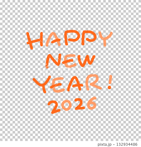 2026年新年快樂!手寫彩色賀卡 2026年新年快樂!手寫彩色賀卡 132934486