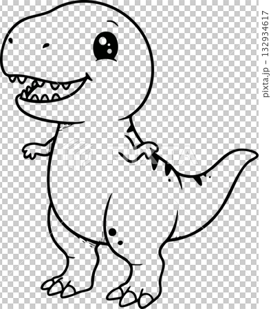 cartoon dinosaur with horns 132934617