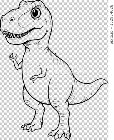 cartoon dinosaur with horns 132934626