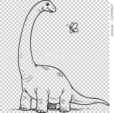 cartoon dinosaur with horns 132934627