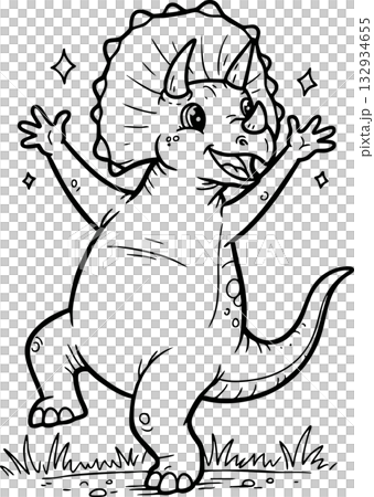 cartoon animal outline for coloring book cartoon animal outline for coloring book 132934655