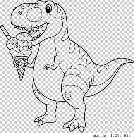 cartoon dinosaur with a finger cartoon dinosaur with a finger 132934656