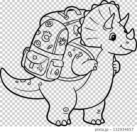 coloring book page with cute cartoon animal coloring book page with cute cartoon animal 132934657