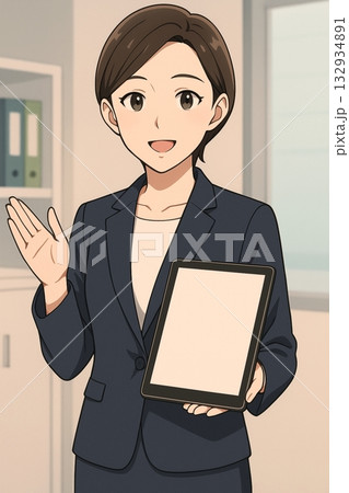 タブレットを持つ女性ビジネスパーソン タブレットを持つ女性ビジネスパーソン 132934891