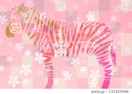 午　年賀状　干支　背景 132935096