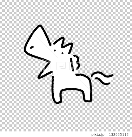 A cute horse looking up with a smile. Energetic, celebratory, bright, monochrome. 132935115