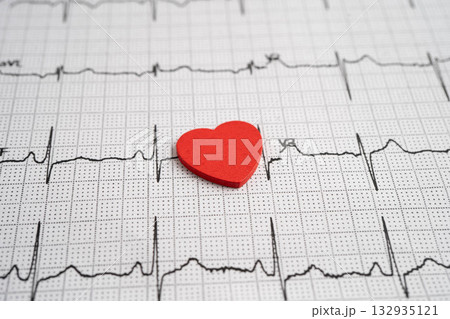 Electrocardiogram ECG heart wave, heart attack, cardiogram report. Electrocardiogram ECG heart wave, heart attack, cardiogram report. 132935121