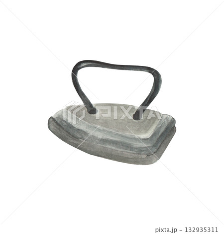 Watercolor illustration of a sewing kit. Suitable for a studio or school 132935311