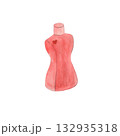 Watercolor illustration of a sew , mannequin clothes .Suitable for a studio or designer 132935318