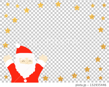 Santa Claus and golden star frame Santa Claus and golden star frame 132935446
