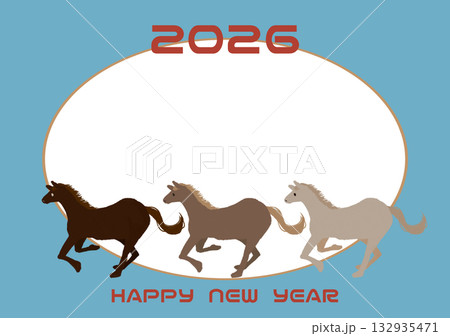 馬の年賀状2026 フォトフレーム 馬の年賀状2026 フォトフレーム 132935471