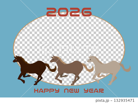 馬の年賀状2026 フォトフレーム 馬の年賀状2026 フォトフレーム 132935471