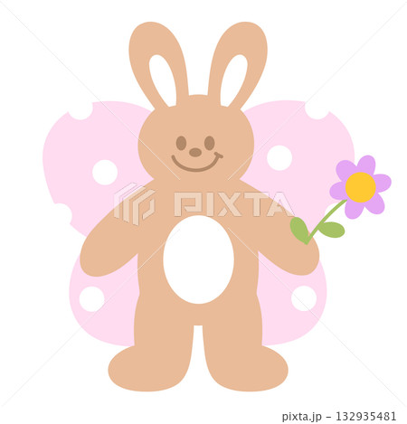 Cute illustration of bunny with butterfly wings for animal decoration, insect, rabbit cartoon, happy easter, pet shop, vet, characters, comic, mascot, patch, brooch, plush toy, kid doll, nature, zoo Cute illustration of bunny with butterfly wings for animal decoration, insect, rabbit cartoon, happy easter, pet shop, vet, characters, comic, mascot, patch, brooch, plush toy, kid doll, nature, zoo 132935481