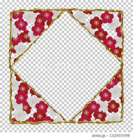 【梅花圖案】手工刺繡插畫素材 【梅花圖案】手工刺繡插畫素材 132935599