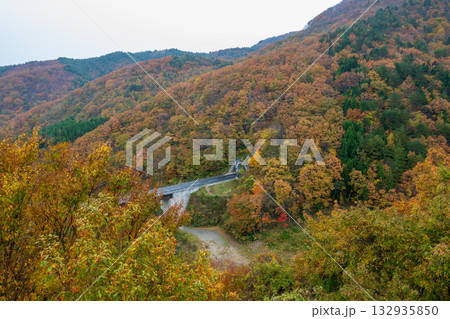 日本の福島県の磐梯山の美しい山容 132935850