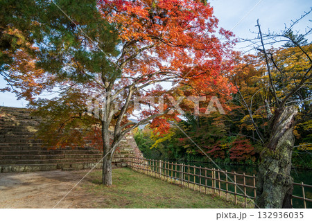 日本の福島県会津若松市の美しい秋の風景 日本の福島県会津若松市の美しい秋の風景 132936035