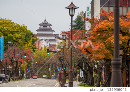日本の福島県会津若松市の美しい秋の風景 日本の福島県会津若松市の美しい秋の風景 132936041