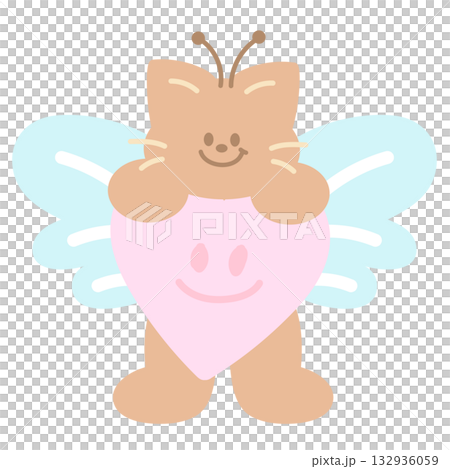 Cute illustration of cat with butterfly wing, heart for animal decoration, insect, kitten cartoon, cat drawing, pet shop, vet, characters, comic, mascot, patch, brooch, foster home, adopt cat, nature Cute illustration of cat with butterfly wing, heart for animal decoration, insect, kitten cartoon, cat drawing, pet shop, vet, characters, comic, mascot, patch, brooch, foster home, adopt cat, nature 132936059