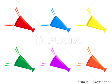 6色のメガホン 132936367