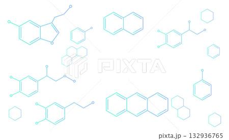 化学物質の構造式のフレームイラスト 132936765