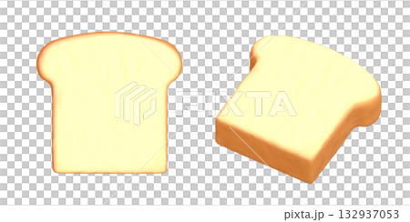 食パンの3DCGレンダー素材。リアルで美味しそうなブレッドのイラスト 食パンの3DCGレンダー素材。リアルで美味しそうなブレッドのイラスト 132937053