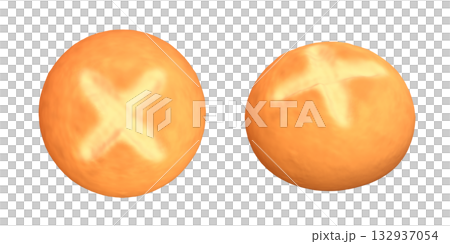 丸パンの3DCGレンダー素材。リアルで美味しそうなブレッドのイラスト 132937054