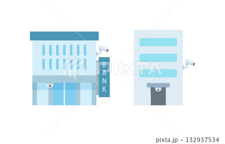 監視カメラと銀行とマンション 132937534