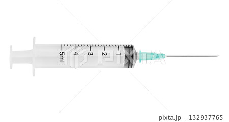 Medical syringe for injection isolated on white background Medical syringe for injection isolated on white background 132937765