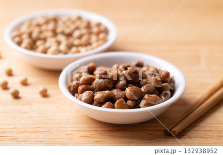 Natto (Fermented soybean), Traditional Japanese food, Healthy eating for gut health Natto (Fermented soybean), Traditional Japanese food, Healthy eating for gut health 132938952