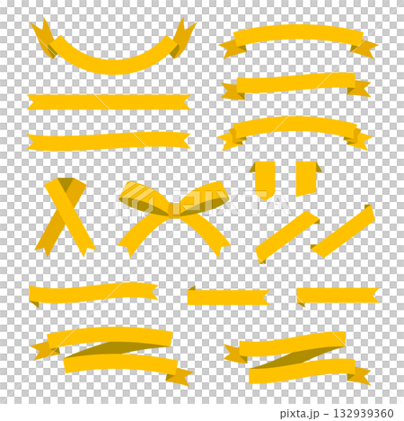 様々なリボンイラスト素材セット 様々なリボンイラスト素材セット 132939360