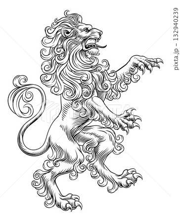 Heraldic Coat of Arms Crest Rampant Heraldry Lion Heraldic Coat of Arms Crest Rampant Heraldry Lion 132940239