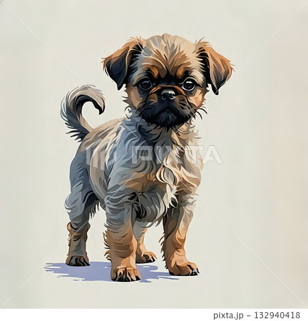 立ち姿のブリュッセルグリフォン子犬 立ち姿のブリュッセルグリフォン子犬 132940418