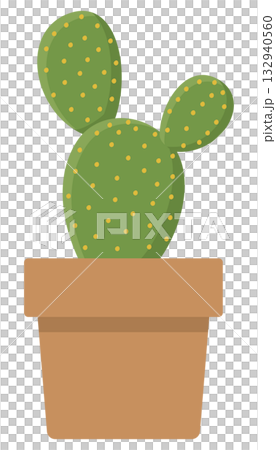 鉢に入ったかわいいサボテンのイメージイラスト 鉢に入ったかわいいサボテンのイメージイラスト 132940560