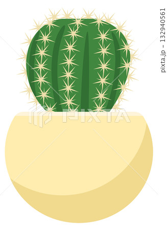 鉢に入ったかわいいサボテンのイメージイラスト 132940561