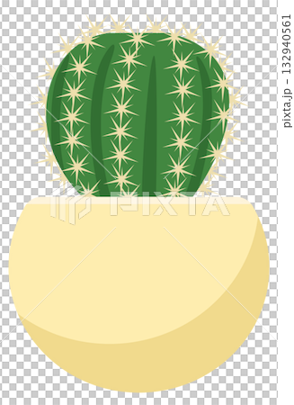 Illustration of a cute cactus in a pot 132940561