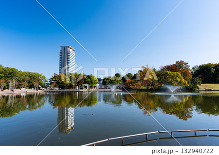 多摩中央公園の景色 大池の周りを歩く 東京都多摩市落合 多摩中央公園の景色 大池の周りを歩く 東京都多摩市落合 132940722