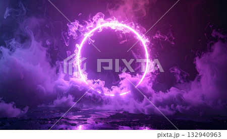 Abstract blue sphere of the Earth with soft clouds and bright sun emerging from the night sky in space 132940963