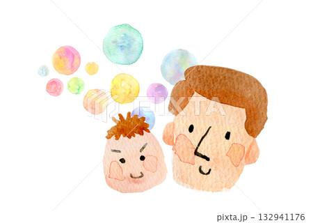 水彩イラスト 手描きイラスト 家族 人物イラスト 水彩イラスト 手描きイラスト 家族 人物イラスト 132941176