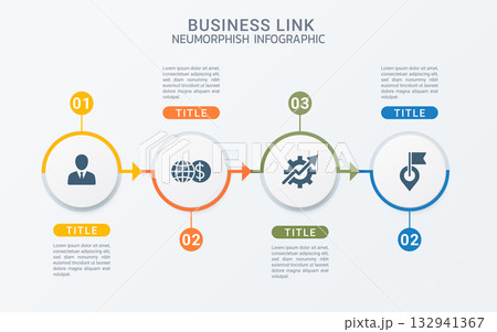 Modern infographic neumorphism style design template 132941367