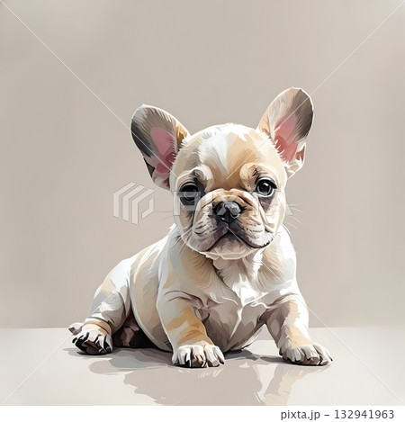 フレンチブルドッグの子犬が静かに休む姿 フレンチブルドッグの子犬が静かに休む姿 132941963