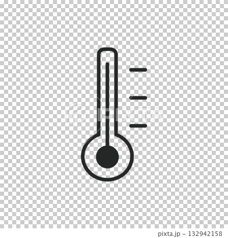簡單的高溫溫度計圖標，熱 132942158