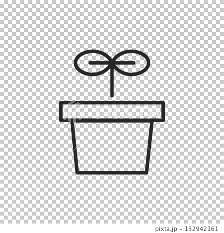 シンプルな鉢植え植物のアイコン 芽 132942161