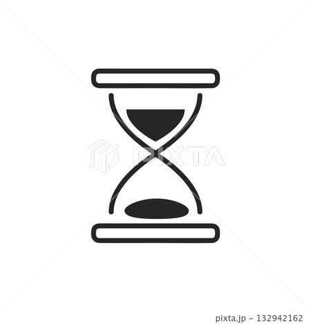 シンプルな砂時計のアイコン 132942162