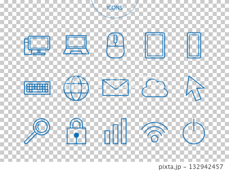 インターネット　アイコン ピクトグラム　ベクター イラスト　セット 132942457