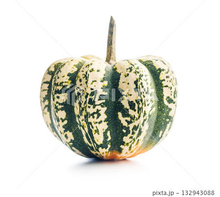 Sweet dumpling pumpkin isolated on white background. Sweet dumpling pumpkin isolated on white background. 132943088