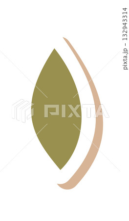Flat kraft holiday plant branch sticker in green. Christmas decor with gift and box inspiration. Graphic nature element for seasonal decoration, perfect for festive modern design. Flat kraft holiday plant branch sticker in green. Christmas decor with gift and box inspiration. Graphic nature element for seasonal decoration, perfect for festive modern design. 132943314