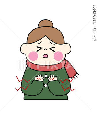 冬の寒さで手が痛む女性 132943406