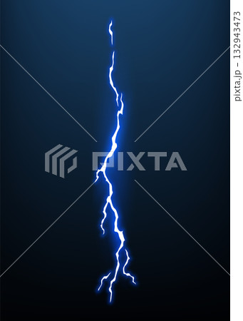 Lightning animation with sparks. Electricity thunderbolt danger, light electric powerful thunder. Bright energy effect, Vector illustration 132943473